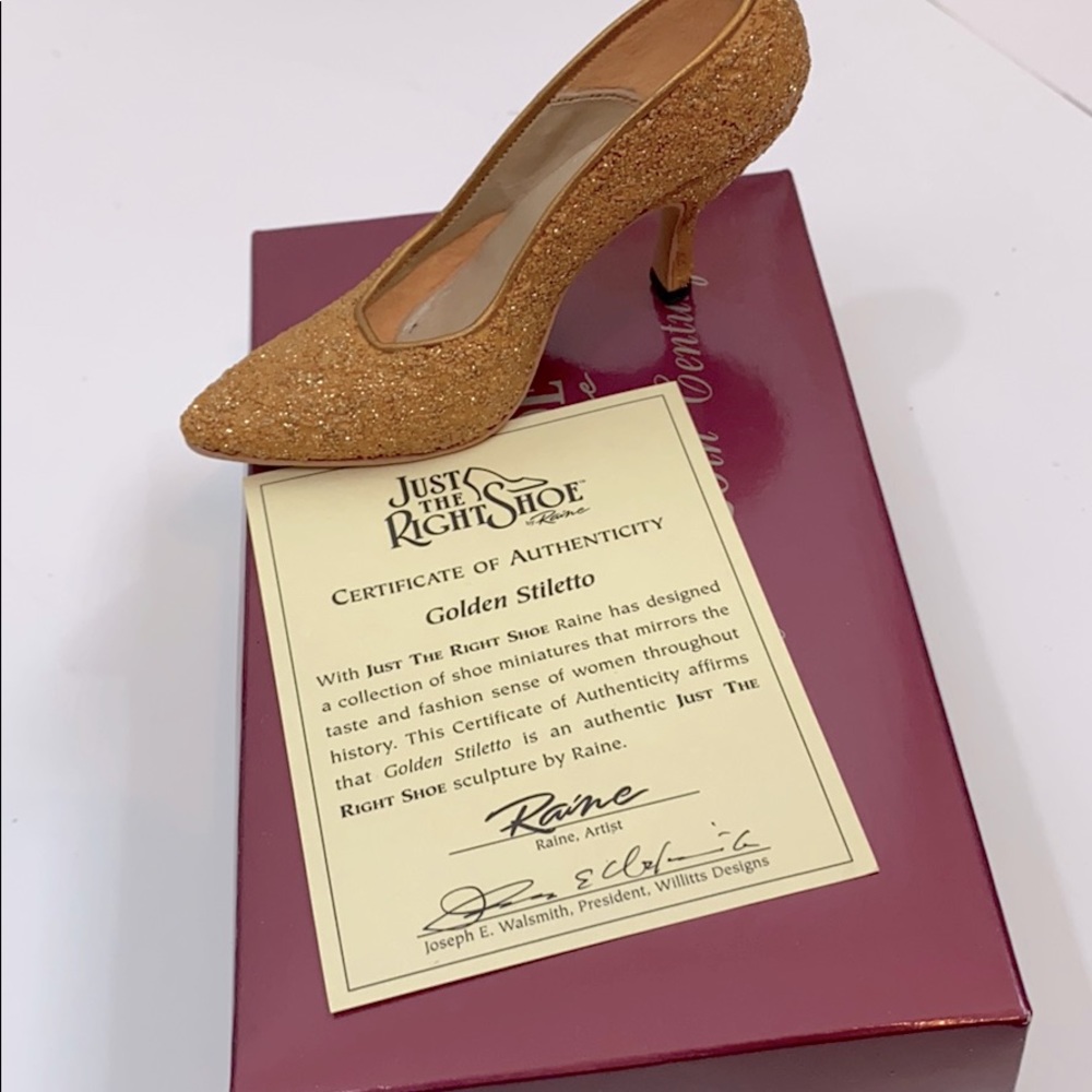 JTRS miniature shoe collectible Golden Stiletto 25045